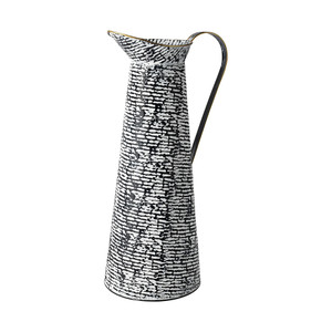 Black And White Textured Jug Vase - 808230023512