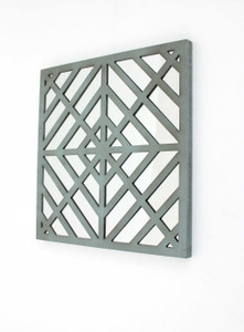 1.25 X 23.25 X 23.25 Blue Mirrored Square Wooden Wall Decor - 689805005726