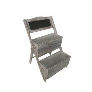 Home Garden Decorative Wood Shelf In Whitewash Gray - 689805004941