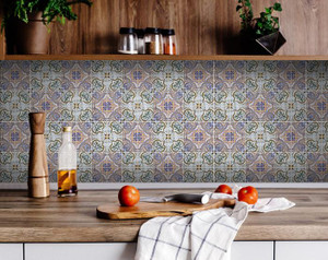 8" X 8" Muted Pastel Scroll Peel And Stick Tiles - 808230084209