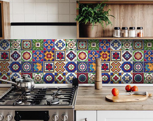 7" x 7" Mediterra Celestial Mosaic Peel and Stick Removable Tiles - 808230087682