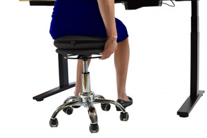 Black and Silver Adjustable Height Swivel Rolling Office Chair
