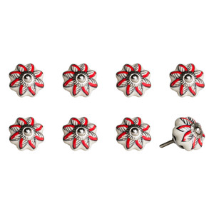 1.5" x 1.5" x 1.5" Ceramic Metal Multicolor 8 Pack Knob - 4512839594767