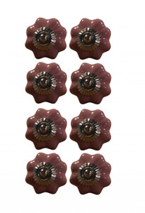 1.5" X 1.5" X 1.5" Glossy Pink Silver And Red Knobs 8 Pack - 614486198122