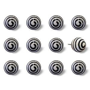 1.5" x 1.5" x 1.5" Ceramic Metal Multicolor 12 Pack Knob - 4512839595054