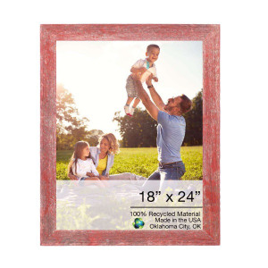 18" x 24" Rustic Farmhouse Red Wood Frame - 4512822833569