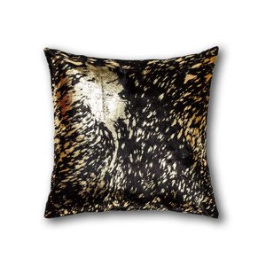 Chocolate And Gold Torino Kobe Cowhide Pillow - 614486235438 Chocolate And Gold Torino Kobe Cowhide Pillow - 614486235438