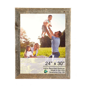 24 x 30 Natural Weathered Grey Picture Frame with Plexiglass Holder - 4512822714493