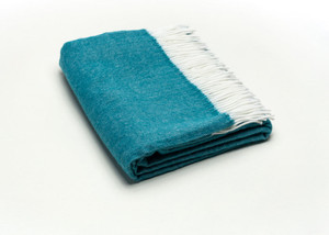 Dark Teal Soft Acrylic Herringbone Throw Blanket - 606114636427