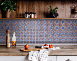 8" X 8" Blue Rust Zio Removable Peel and Stick Tiles - 808230085602