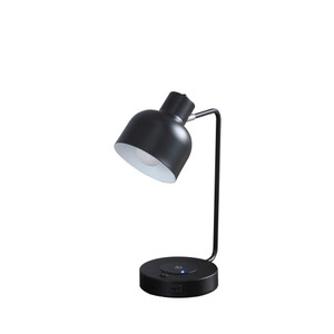 15" Black Metal Desk USB Table Lamp With Black Shade - 606114071297 15" Black Metal Desk USB Table Lamp With Black Shade - 606114071297