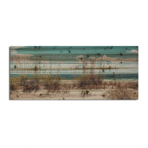 45" Long Ocean Sand Dunes Wood Plank Wall Art - 808230099456