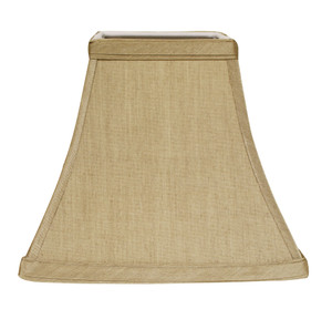 8" Pale Brown Square Bell No Slub Lampshade - 606114556442 8" Pale Brown Square Bell No Slub Lampshade - 606114556442