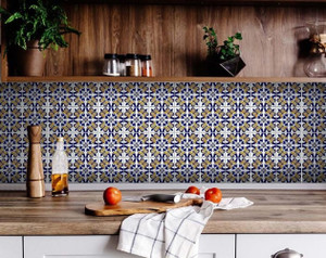 4" X 4" Blue Mikos Removable Peel And Stick Tiles - 808230085619