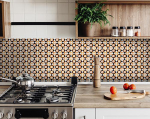 4" x 4" Mini Snowflakes and Squares Peel and Stick Removable Tiles - 808230088153