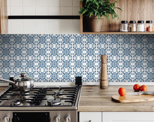 5" X 5" Teal And White Mosaic Peel And Stick Removable Tiles - 808230081529