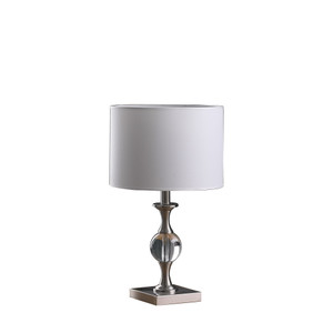 20” Compact Crystal And Satin Nickel Table Lamp - 606114544678