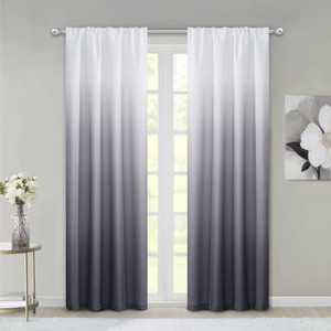 Set of Two 84" Black Ombre Shades Window Panels - 606114591030 Set of Two 84" Black Ombre Shades Window Panels - 606114591030
