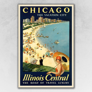 16" X 24" Vintage 1929 Chicago Vacation Travel Poster Wall Art - 808230044883