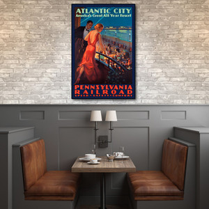 9" X 12" Vintage 1935 Atlantic City Travel Poster Wall Art - 808230044012 9" X 12" Vintage 1935 Atlantic City Travel Poster Wall Art - 808230044012