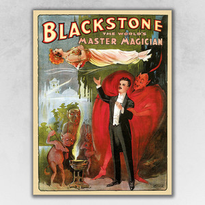 20" X 28" Vintage 1934 Blackstone Magic Wall Art - 808230034259 20" X 28" Vintage 1934 Blackstone Magic Wall Art - 808230034259