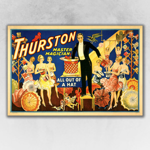 24" X 36" Thurston Out Of A Hat Vintage Magic Poster Wall Art - 808230035232
