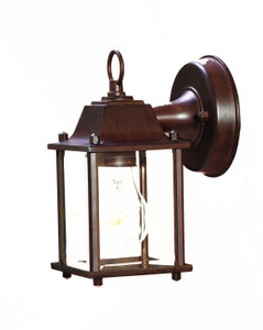 Dark Brown Hanging Glass Lantern Wall Light - 808230011786
