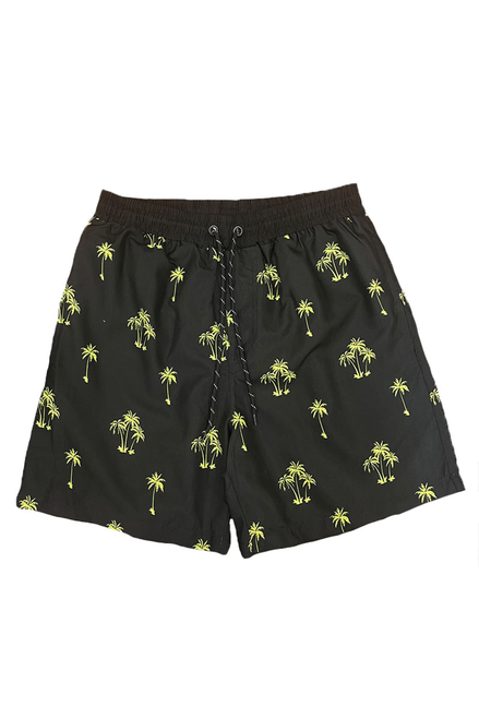 Lime Palm Print Swim Shorts