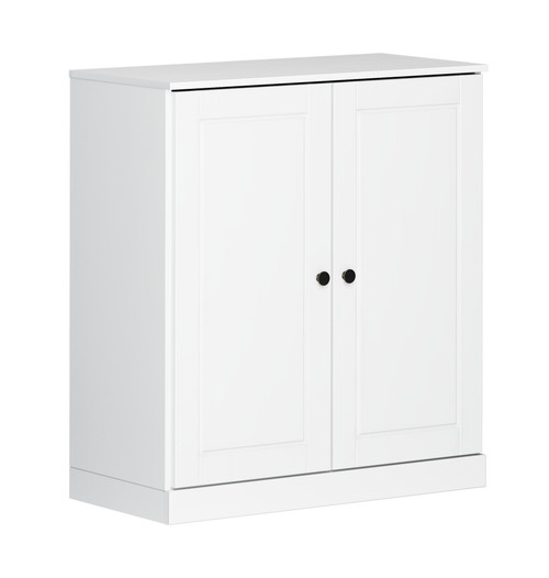 32" White Solid Wood Accent Cabinet With Two Doors
