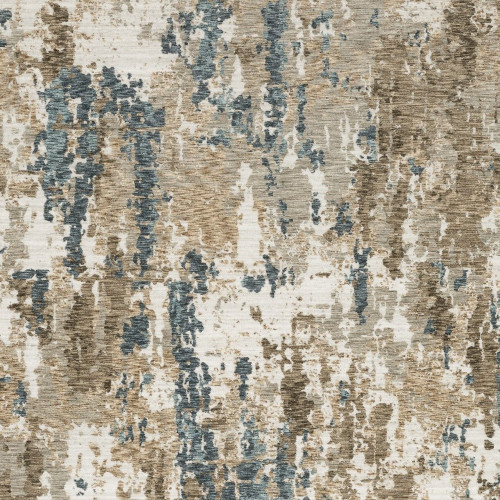 10' X 13' Beige Ivory And Teal Abstract Area Rug With Fringe