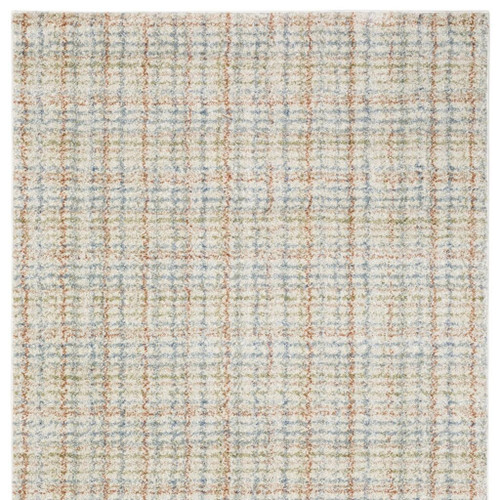 8' X 10' Blue And Rust Plaid Area Rug