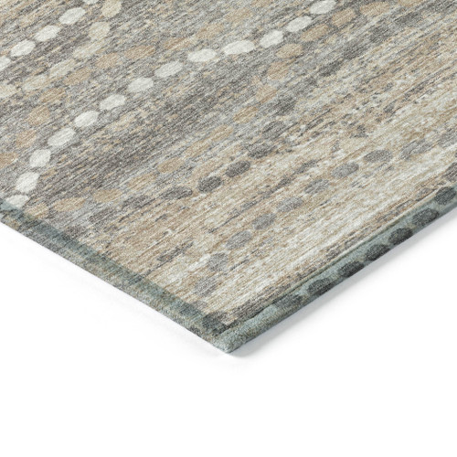 8' X 10' Beige And Gray Ogee Washable Indoor Outdoor Area Rug