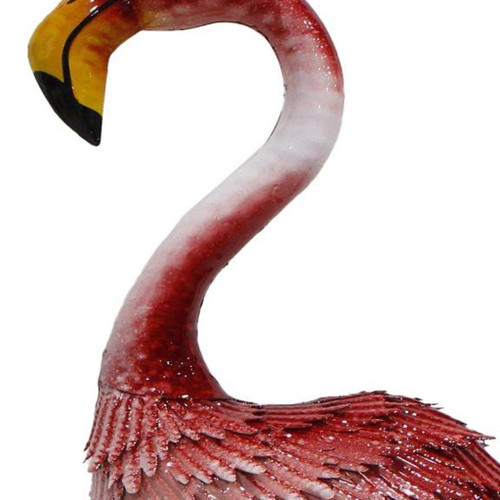 37" Pink Metal Flamingo Garden Accents Accessories
