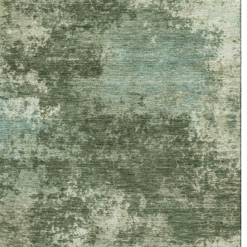 8' X 10' Sage And Fern Green Abstract Washable Area Rug With UV Protection