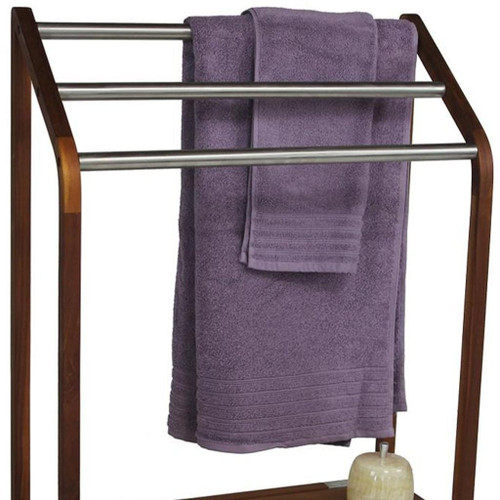 11" Brown Solid Wood Bathroom Storage Furniture Set