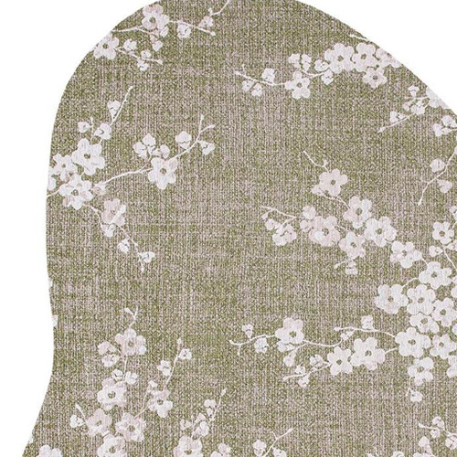 6' X 8' Green And White Oriental Washable Area Rug With UV Protection