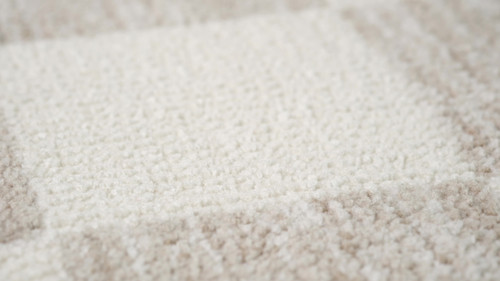 8' Beige And Brown Checkered Area Rug