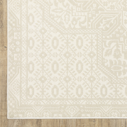 10' X 13' Ivory Medallion Area Rug