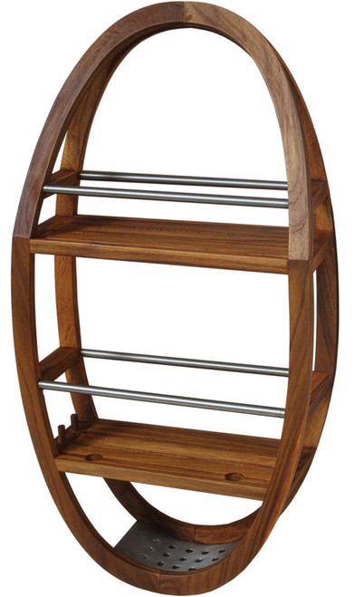 13" Brown Solid Wood Bathroom Storage Furniture Set
