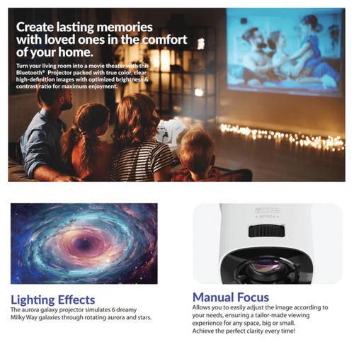 Smart WiFi Streaming Projector with Bluetooth