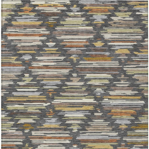 10' X 14' Charcoal And Gray Southwestern Washable Indoor Outdoor Area Rug