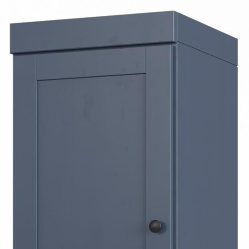 17" French Blue Solid Wood Free Standing Double Door Linen Cabinet