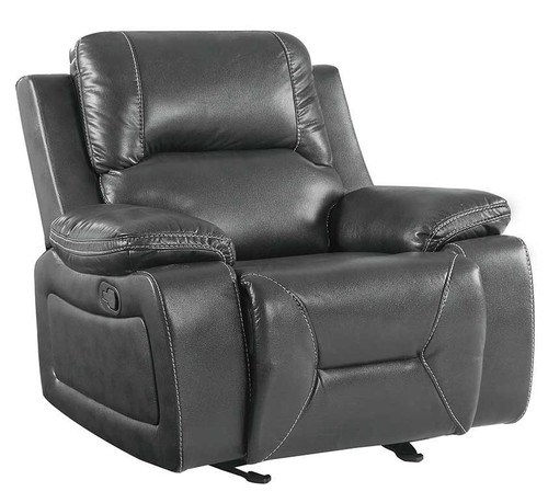 40" Grey Classy Leather Reclining Chair