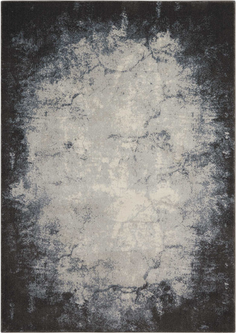 5' X 7' Ivory And Gray Abstract Non Skid Area Rug
