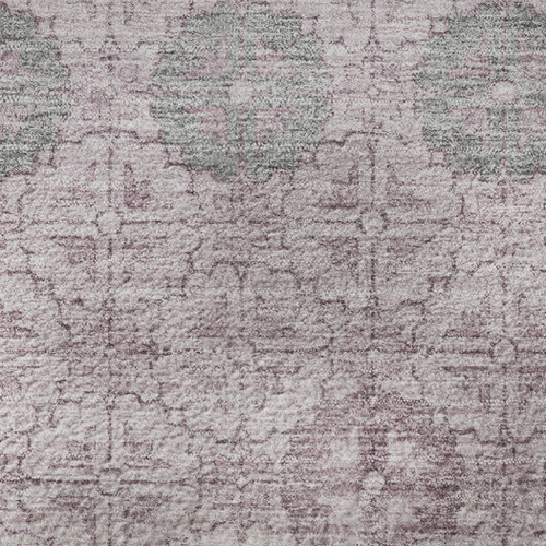 10' X 14' Plum And Gray Geometric Washable Area Rug With UV Protection