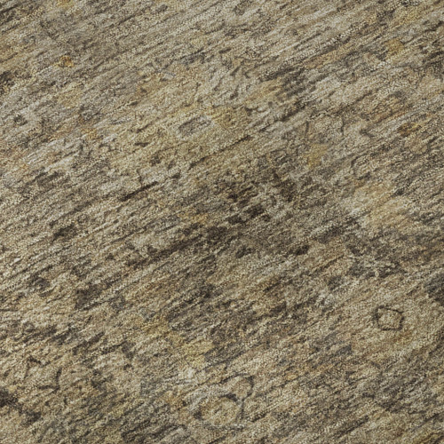 9' X 12' Brown And Beige Oriental Washable Area Rug With UV Protection