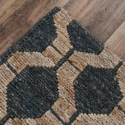 5' X 8' Charcoal And Gray Jute Trellis Hand Woven Area Rug