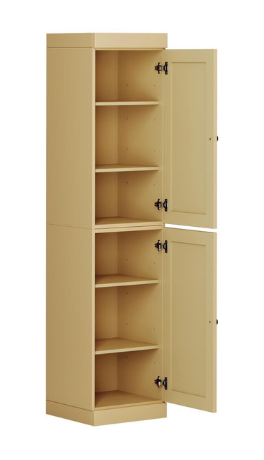72" Yellow Solid Wood Two Door Pantry Or Storage Closet