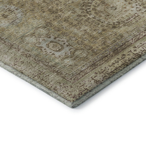 10' X 14' Brown And Beige Oriental Washable Area Rug With UV Protection