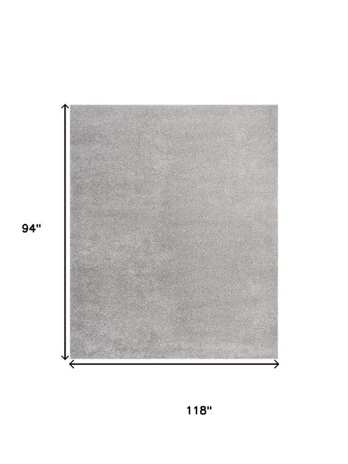 8' X 10' Gray Shag Power Loom Area Rug